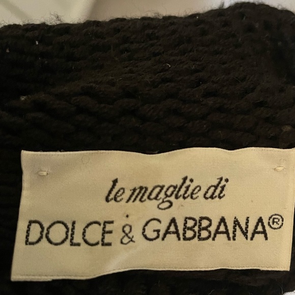 Vintage DOLCE & GABBANA Heavy Wool Knit Oversized pullover Funnel Neck Sweater - Picture 6 of 10